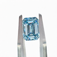 Diamant bleu de laboratoire taille émeraude certifié IGI 1ct 2ct 3ct, pierre libre pour bijoux, cadeau unique HUACAN