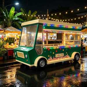 Mini-restaurant mobile rétro, chariot à café, remorque de <span class=keywords><strong>camping</strong></span> pour zones scéniques extérieures, bar à eau, chariot de restauration simple, chariot alimentaire électrique - Product Image 1