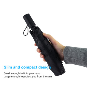 Paraguas Clásico Compacto Fácil de Transportar con Protección UV, Impermeable, para Sol y Lluvia, Apertura Automática, Ligero, Personalizado con Logotipo, Plegable en Tres Secciones - Product Image 3