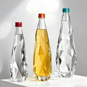 Bouteille de vin en verre cristal transparente de luxe 500 ml 750 ml au design unique en forme de diamant pour whisky, vodka, <span class=keywords><strong>tequila</strong></span> avec bouchon à vis - Product Image 4