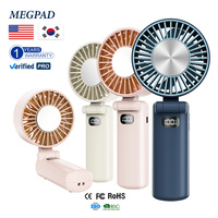 Ventilateur portable USB pour voiture et extérieur, rechargeable 3600 mAh, 9000 tr/min, plaque de refroidissement, écran LED, 12h d'autonomie, 5 vitesses, pliable, couleur personnalisable, 225g