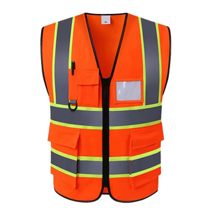 Áo khoác phản quang màu xanh lá cây huỳnh quang, thoáng khí, đạt tiêu chuẩn ANSI Class 2, đèn LED nhấp nháy, đạt chứng nhận EN ISO 20471, dành cho công trường xây dựng - Product Image 1