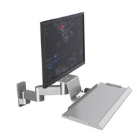 Meisonic T9-MA02KBL-F Moniteur industriel 32 pouces et support de clavier avec bras à ressort à gaz, support mural VESA en alliage d'aluminium