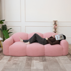 Sofá Nuvem Moderno de 3 Lugares ATUNUS America para Sala de Estar, Conjunto de Sofá Compacto Rosa, Venda Quente - Product Image 4