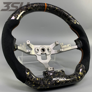 Volante in Fibra di Carbonio Forgiata per <span class=keywords><strong>Corvette</strong></span> C6 con Design Personalizzato Sportivo a Fondo Piatto in Microfibra Scamosciata - Product Image 2