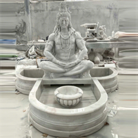 Pierre décorative intérieure et extérieure seigneur Shiva fontaine d'eau seigneur Shiva Statue marbre pierre d'eau caractéristique fontaine prix