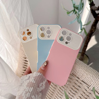 Coque de téléphone populaire couleur bonbon avec grande fenêtre pour iPhone 18 17 16 15 14 13 Pro Max, givrée, protection 2-en-1