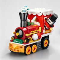 Ensemble de blocs de construction Train Fantastique Lumineux 1461 pièces Briques en plastique 4-en-1 Traîneau Renne Boîte Cadeau Modèle pour les 2-9 ans DIY