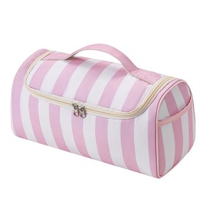 Sac de rangement rayé pour fer à friser, portable, résistant à la chaleur, organiseur d'outils capillaires, trousse de toilette pour femme - Product Image 1