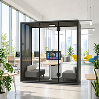 Cabine de bureau insonorisée ISO23351, modulaire, mur composite WPC de 45 mm d'épaisseur, alliage d'aluminium, cabine de travail pour conférences