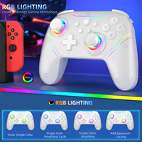 Control Inalámbrico con Funciones Completas de 800 mAh para Switch/PC, Joystick con Luces LED RGB y Motor de Vibración, Compatible
