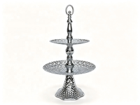 Support de plateau en métal texturé martelé, plateau de présentation multi-usages pour desserts, bijoux, décoration de table de mariage ou de fête