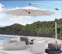 3.5x3.5m parapluie ma banane aluminium marché jardin patio parasol cantilever extérieur avec parapluie rotatif et inclinable
