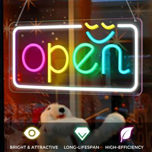 Tùy chỉnh mở dấu hiệu neon ánh sáng Flex đầy màu sắc Acrylic <span class=keywords><strong>LED</strong></span> signage với nhân vật phát sáng cho doanh nghiệp IP65 đánh giá - Product Image 4