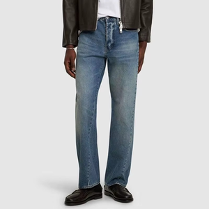 Hot Sale Men's Summer Casual <b>Denim</b> Jeans Regular Fit Mid Waist Washed Stretch Trousers for Spring Autumn - Product Image 4