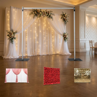 Kit de support portable en aluminium pour rideaux, trépied réglable robuste pour toile de fond, idéal pour événements, fêtes, mariages, décoration, structure de scène rapide