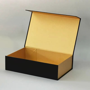 Eco Friendly Recycled Materials Magnet Gift <b>Box</b> with Embossing Matt Lamination Luxury Packaging with Handles - Product Image 1