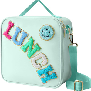 Xách tay cách nhiệt nhôm Smiley Túi lạnh thực phẩm ngoài trời nhiệt túi ăn trưa qua biên giới thêu chữ làm Oxford bọt - Product Image 3