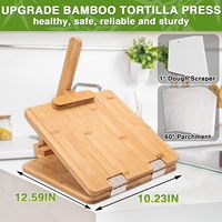 Presse à main boule de pâte tortilla faite maison de table 10 pouces fabricant manuel de croustilles tortilla en bambou avec papier parchemin