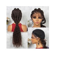 Perruque longue tressée ombrée en cheveux humains naturels, avec dentelle frontale, nouvelle collection Jennifer Best Brand, colorée