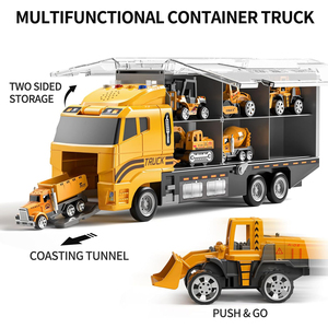 Giocattolo di attrito veicoli da costruzione giocattoli trasportino auto Set di 1:64 Mini modellino in lega di metallo auto bambini ragazzi giocattoli per bambini - Product Image 4