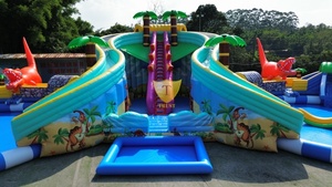Parque Acuático Inflable de Múltiples Niveles con Toboganes y Obstáculos, Diversión y Aventura para Todas las Edades - Product Image 4