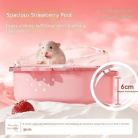 Bac à litière double usage transparent pour hamster, bain de sable aux fraises, 3 couleurs, pour petits animaux de compagnie, vente en gros