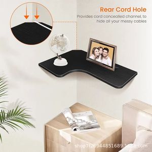 Modern Minimalist L-Shaped Solid Wood Corner <b>Wall</b>-<b>Mounted</b> <b>Shelf</b> Durable Storage Rack For Living Room Kitchen Decoration - Product Image 4