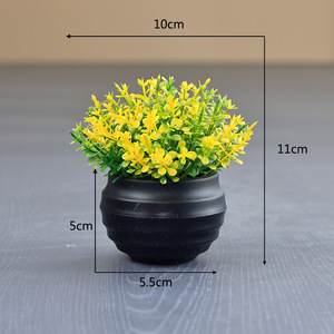 Piante Artificiali in Vaso, Erba Sintetica a Mezza Sfera, Bonsai Decorativo Verde per Casa, 11cm, Mini Coppa di Calcio - Product Image 3