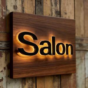 Indoor <b>Wall</b> Decoration 3D Acrylic LED Backlit <b>Logo</b> Signage with 2700K Warm White Light Easy Installation - Product Image 1