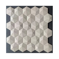 Mélange humide d'intérieur en gros de haute qualité pierre de couleur unie brique surface d'ondulation de l'eau carreaux de mosaïque hexagonaux
