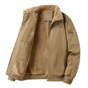 <b>Men</b> <b>Sherpa</b> Lined Bomber <b>Jacket</b> Winter Casual Flight Coat Multiple Pockets - Product Image 4