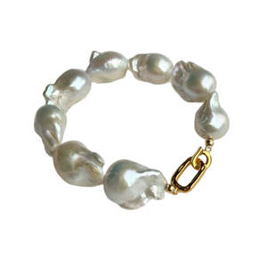 Pulsera WENCHI para Mujer, Perlas Barrocas Naturales en Forma de Cola de Pez, Bañada en Oro y Cobre, 15-16 cm, 30 g, DB2-12, Accesorio Artesanal - Product Image 2