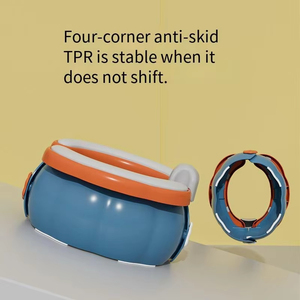 Siège de toilette portable en plastique pour enfants, pliable, facile à nettoyer, comprend 20 sacs à déchets pour l'intérieur, l'extérieur et les voyages - Product Image 3