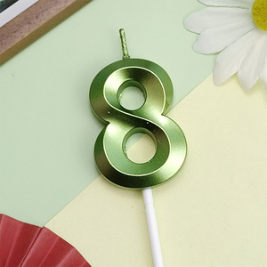 All'ingrosso fatto a mano verde 0-9 numeri di compleanno candele per feste di natale e feste regalo per adulti - Product Image 6