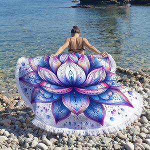 Toalla de Playa Redonda Boho Mandala, Toalla de Microfibra con Flecos, Manta de Playa con Estampado Personalizado, Toalla de Baño Bohemia, Regalo para Viajes de Verano y <span class=keywords><strong>Piscina</strong></span> - Product Image 5