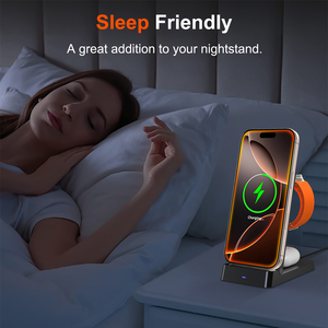 Chargeur sans fil pliable 3 en 1, station de charge rapide pour téléphone portable, support de charge pour <span class=keywords><strong>Apple</strong></span> Watch et AirPods - Product Image 5