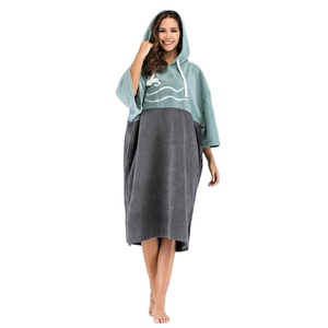 Phong Cách Mới 2019 Double Color Surf Khăn Trùm Đầu Poncho Thấm Nước Và Nhanh Khô - Product Image 1