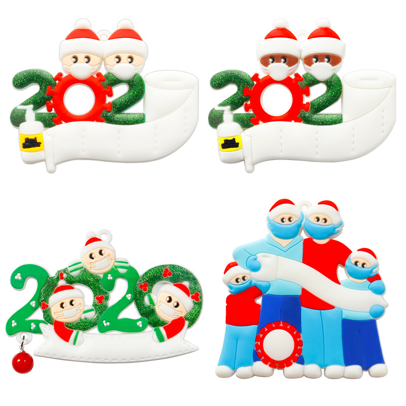 Карантинное Рождественское украшение для семьи из ПВХ бесплатно 2021, Рождественское украшение, Елочное украшение «сделай сам»