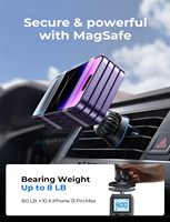 Support de téléphone magnétique puissant LISEN 2026 N55 pour voiture, fixation pour iPhone 17 Samsung, fixation sur grille d'aération et tableau de bord