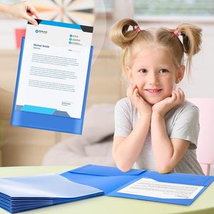 แฟ้มพลาสติกแบบนำกลับบ้านพร้อมช่องใสด้านหน้าและสติกเกอร์ แฟ้มใส่การบ้าน 2 ช่องสำหรับนักเรียน ผู้ปกครอง ครู ห้องเรียน - Product Image 6