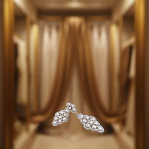 Boucles d'oreilles en or blanc E4058, fausses perles rondes AAA, bijoux classiques de mariage pour femmes - Product Image 2