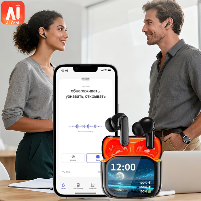 W16 AI Smart Translator Earbuds 150+ Languages Real-time Recognition Wireless Headset Factory Direct Wholesale OEM/ODM