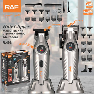 Juego de Cortapelos Profesional RAF R.496, Kit de Afeitado Inalámbrico para Hombre, Recortadora Eléctrica para Barberos, <span class=keywords><strong>Afeitadora</strong></span> Recargable con Cuchilla en T - Product Image 6
