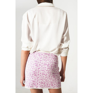 Minifalda Ligera de Punto con Estampado Animal Lila - Product Image 3