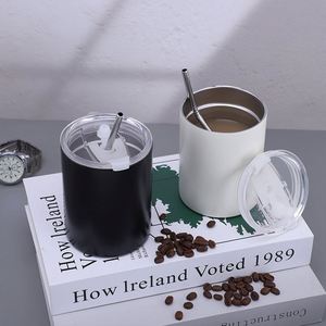 304 Stainless Steel <b>Double</b> <b>Wall</b> Insulated Cup Foreign Trade Cross-border Portable Coffee Cup for Women High Appearance Straw Cup - Product Image 3