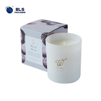 Emballage cadeau pliable personnalisé haut de gamme, écologique, avec laminage mat et gaufrage, pour parfums, fourniture directe d'usine, papier blanc pour bougies