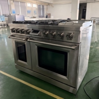 36 In. 5.5 Cu. Kompor Listrik 5 Tungku dengan Oven & Pintu Kaca Tiga Lapis & Perangkat Pengaman Gas dari Baja Tahan Karat