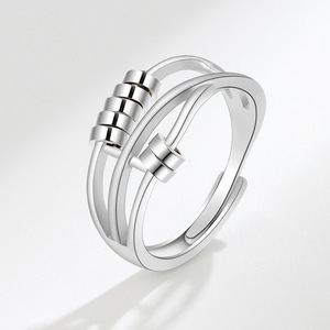 Anillos giratorios ajustables al por mayor de fábrica, chapados en rodio y cobre, joyería para aliviar el estrés para mujeres - Product Image 3