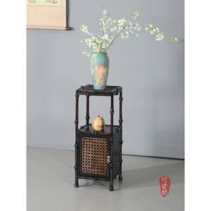 Bamboo Flower Stand Lacquered Bamboo <b>Storage</b> Shelf Chinese Style <b>Console</b> <b>Table</b> Display Rack Small Size - Product Image 1